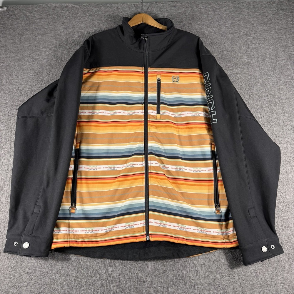 Cinch Jacket Men Size XL Bonded Aztec Cowboy Softshell Fleece Lined Southwest